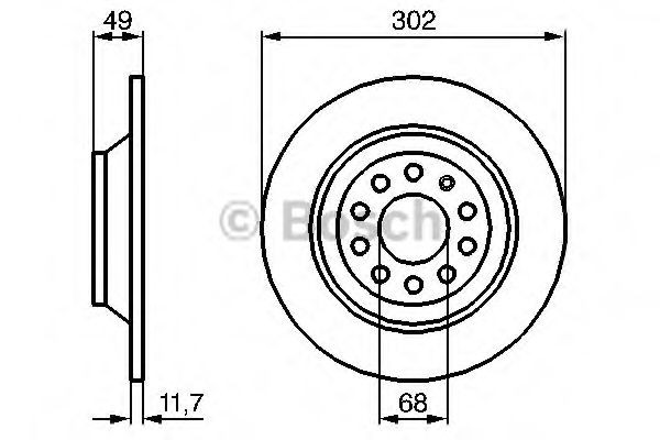 0986479257 Bosch Freno de disco trasero