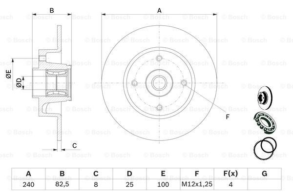 Disco de freno trasero 0986479278 Bosch