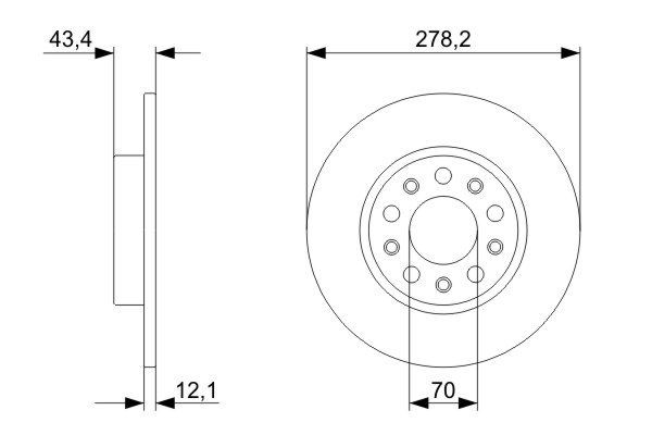 Disco de freno trasero 0986479292 Bosch