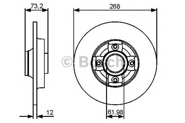 Comprar 0986479383 Bosch Disco de freno trasero