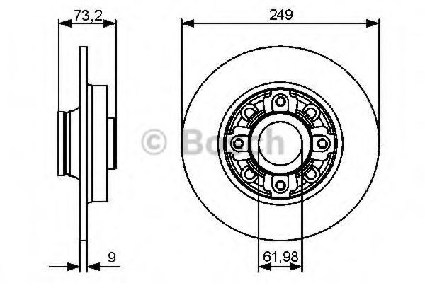 0986479400 Bosch Freno de disco trasero