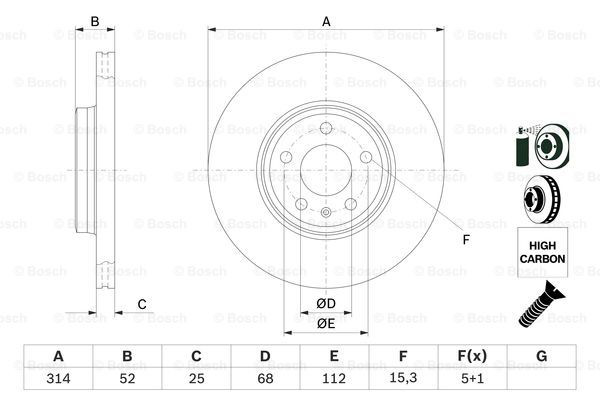 Comprar 0986479467 Bosch Freno de disco delantero
