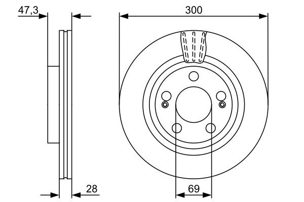 Comprar 0986479537 Bosch Freno de disco delantero