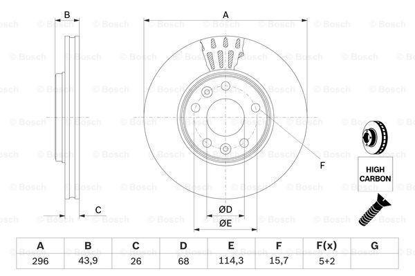 Disco de freno 0986479551 Bosch