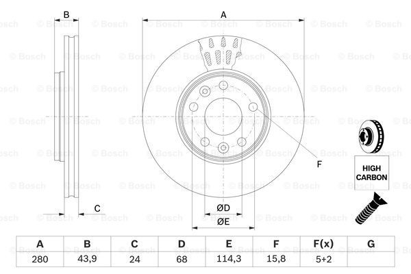 Disco de freno 0986479553 Bosch