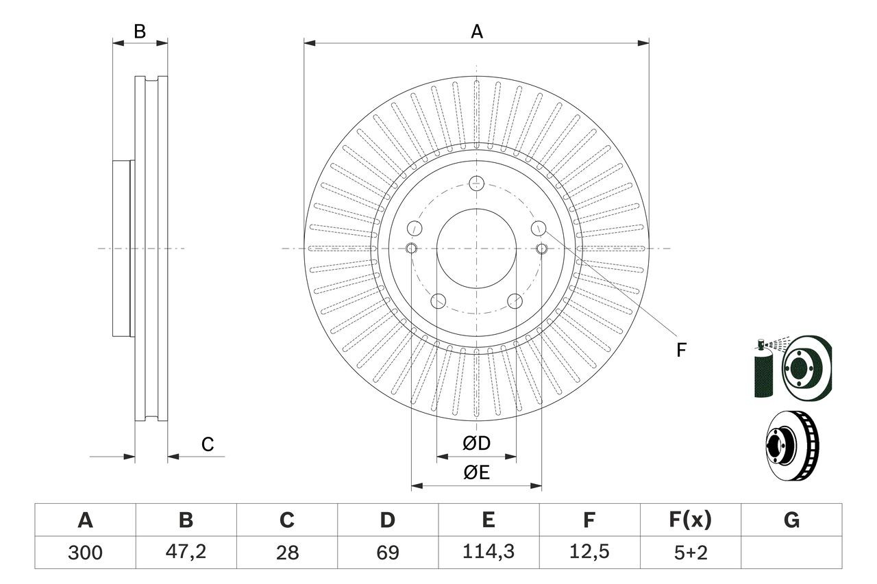 Comprar 0986479595 Bosch Freno de disco delantero