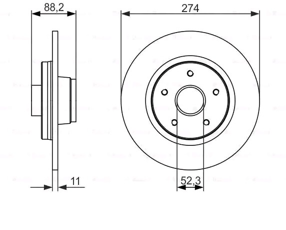 Disco de freno trasero 0986479695 Bosch
