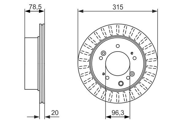 0986479793 Bosch Freno de disco trasero