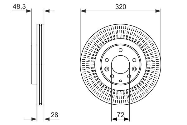 Disco de freno 0986479795 Bosch