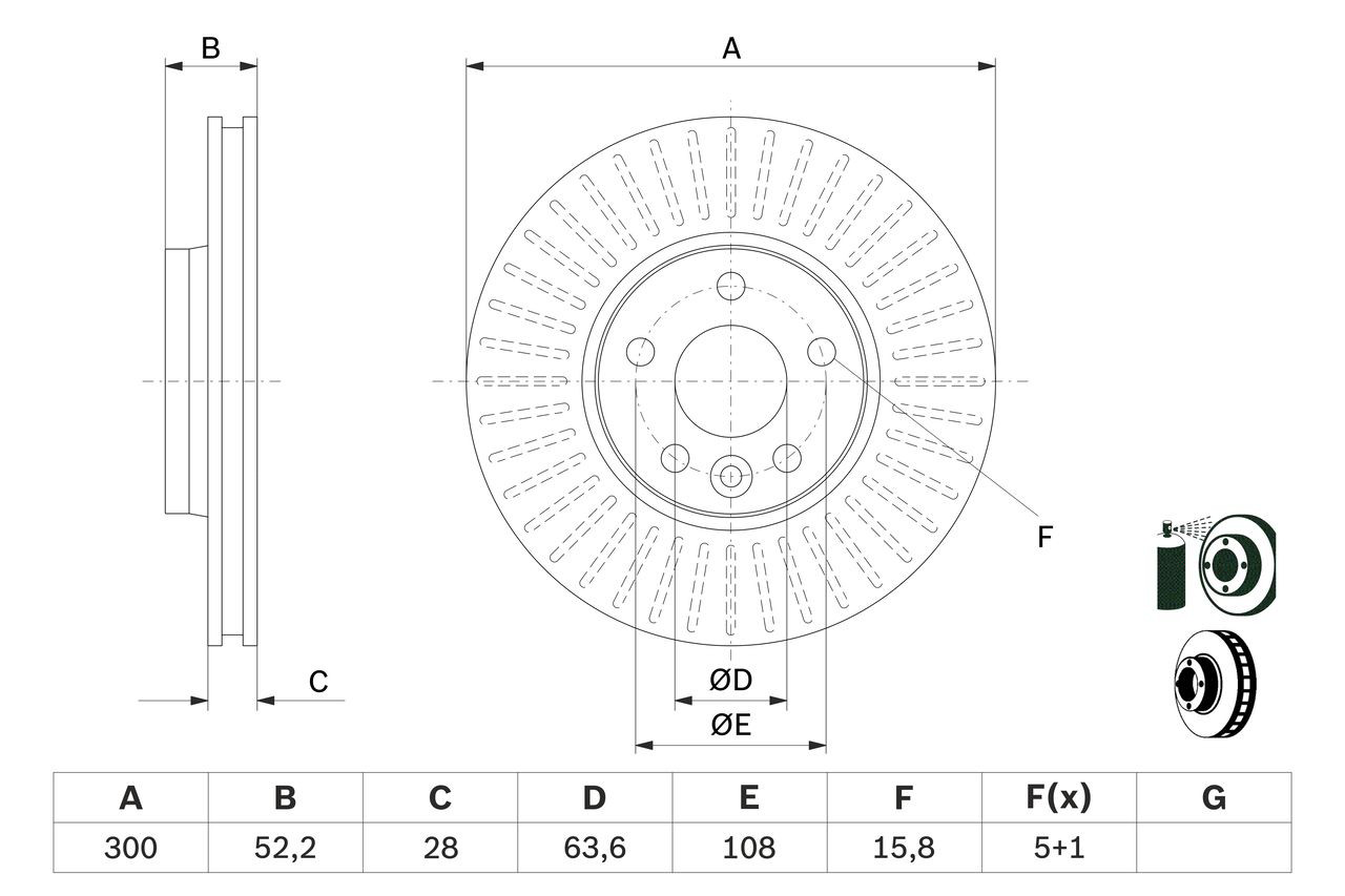 Comprar 0986479974 Bosch Freno de disco delantero