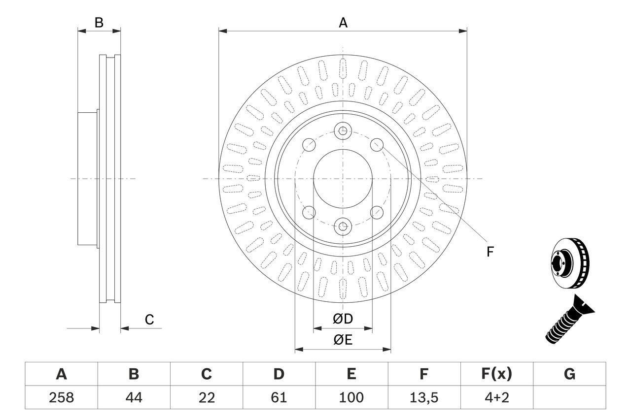 Disco de freno 0986479A86 Bosch
