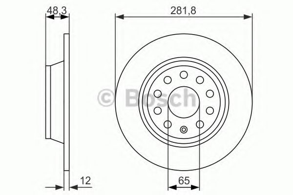 0986479B93 Bosch Freno de disco trasero