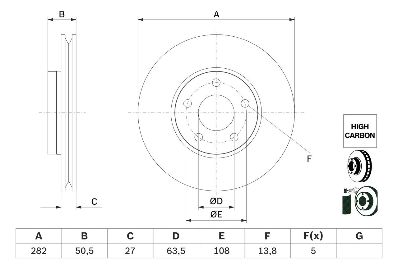 Comprar 0986479F81 Bosch Freno de disco delantero
