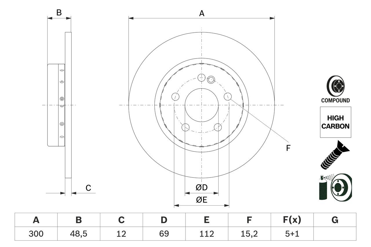 Comprar 0986479H49 Bosch Disco de freno trasero