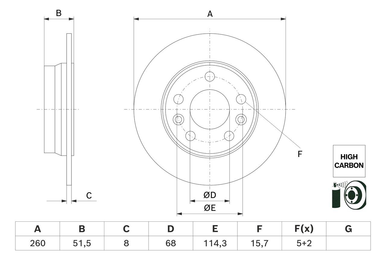 Comprar 0986479H61 Bosch Disco de freno trasero