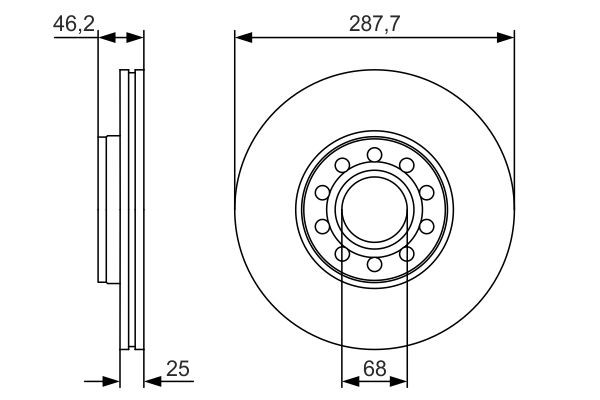 Comprar 0986479S19 Bosch Freno de disco delantero