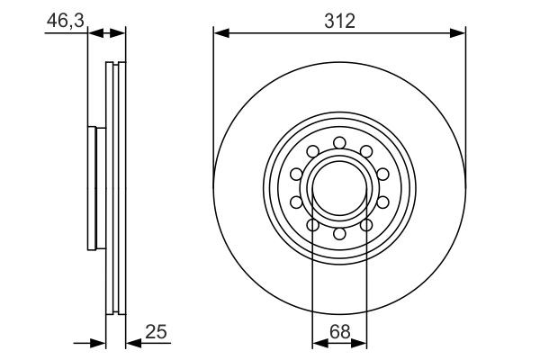 Comprar 0986479S23 Bosch Freno de disco delantero