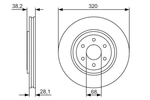 Comprar 0986479S35 Bosch Freno de disco delantero