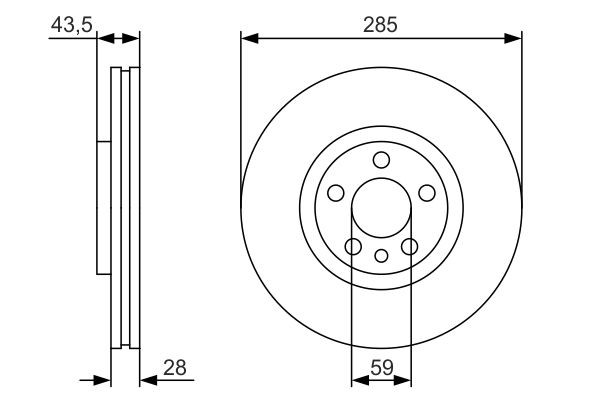 Comprar 0986479S62 Bosch Freno de disco delantero