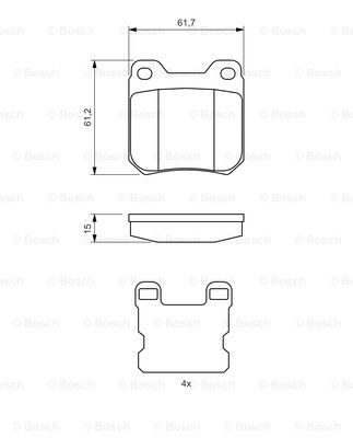 0986490500 Bosch Pastillas freno traseras