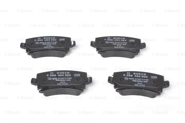 Pastillas de freno traseras 0986494062 Bosch