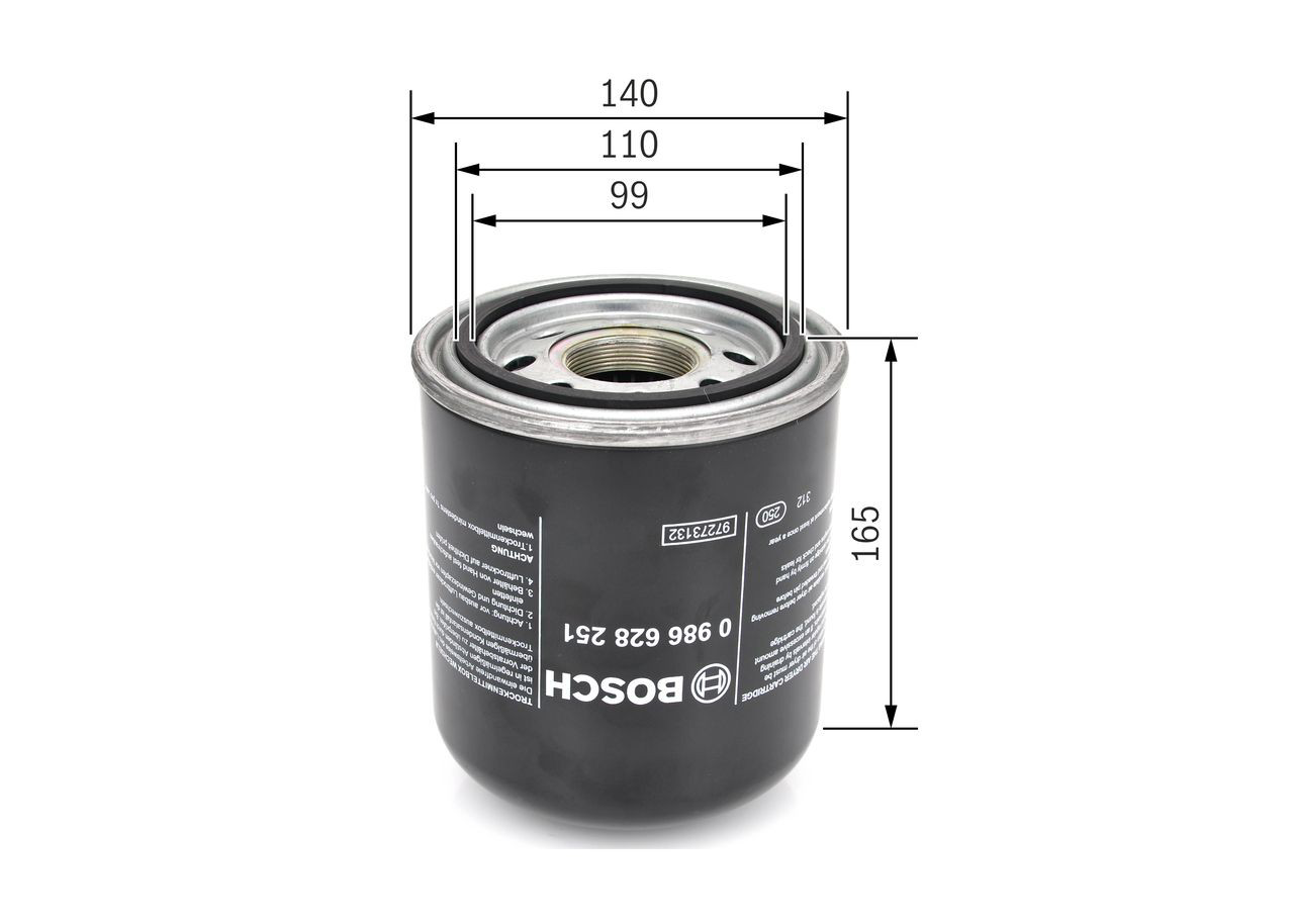 Filtro del desecador de aire (separador de agua y aceite) (camión) Bosch 0986628251 precio, desde 53,15 EUR