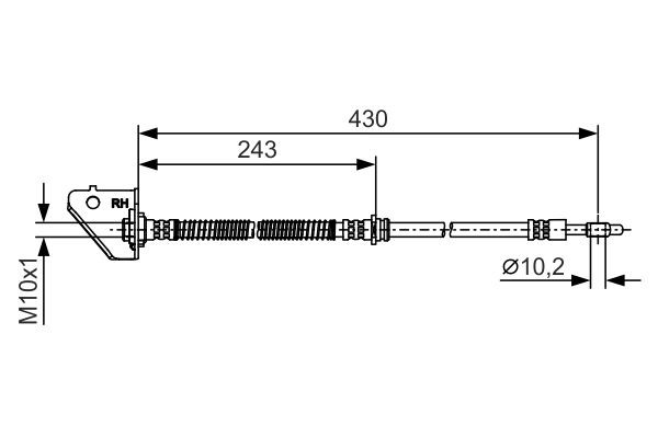 Comprar 1987481B30 Bosch Latiguillos de freno delantero derecho