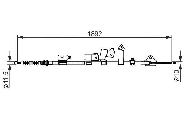 Cable de freno de mano trasero izquierdo 1987482439 Bosch