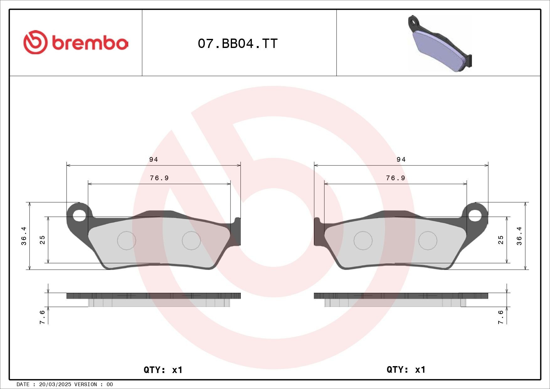 07BB04TT Brembo