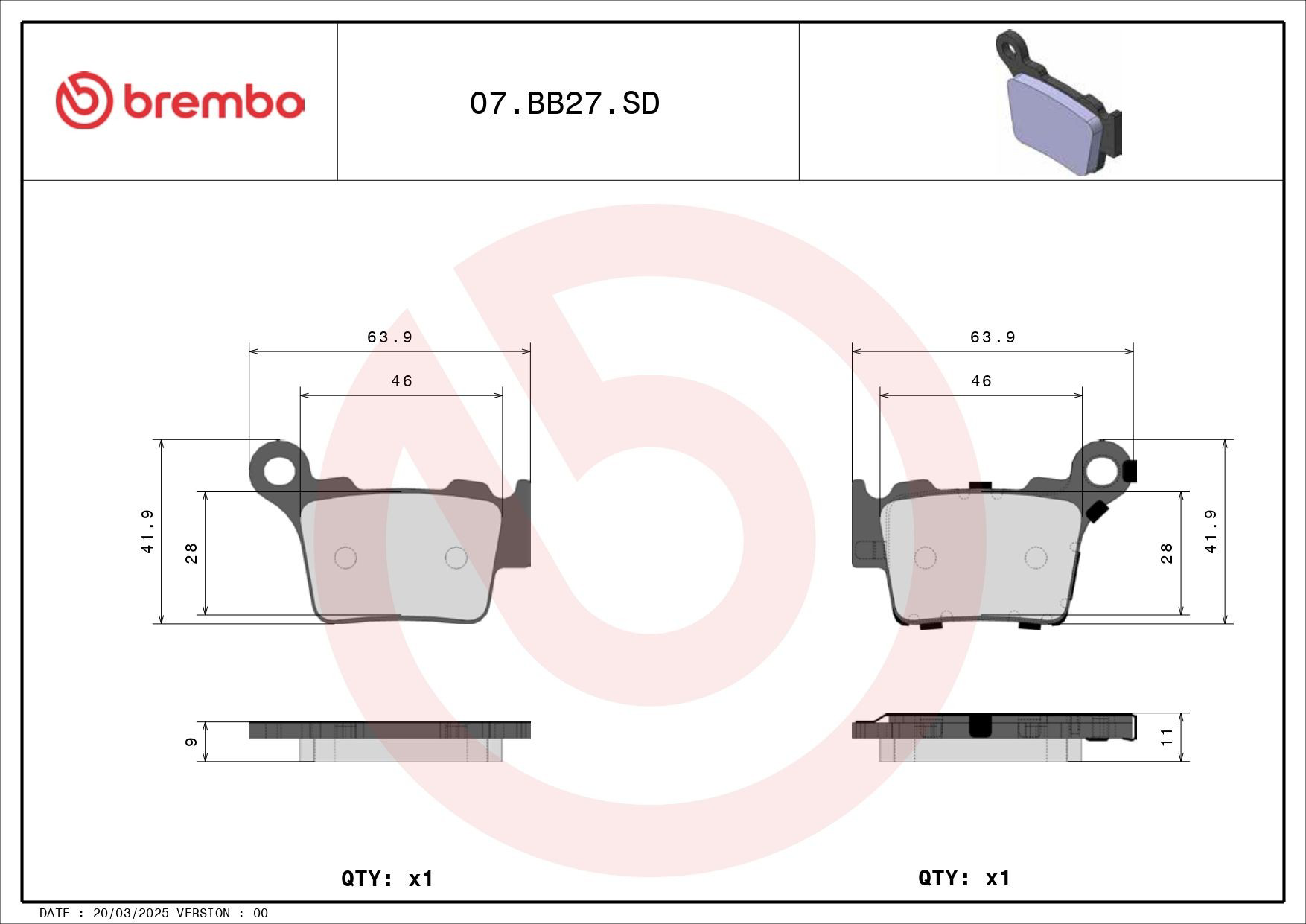 07BB27SD Brembo 