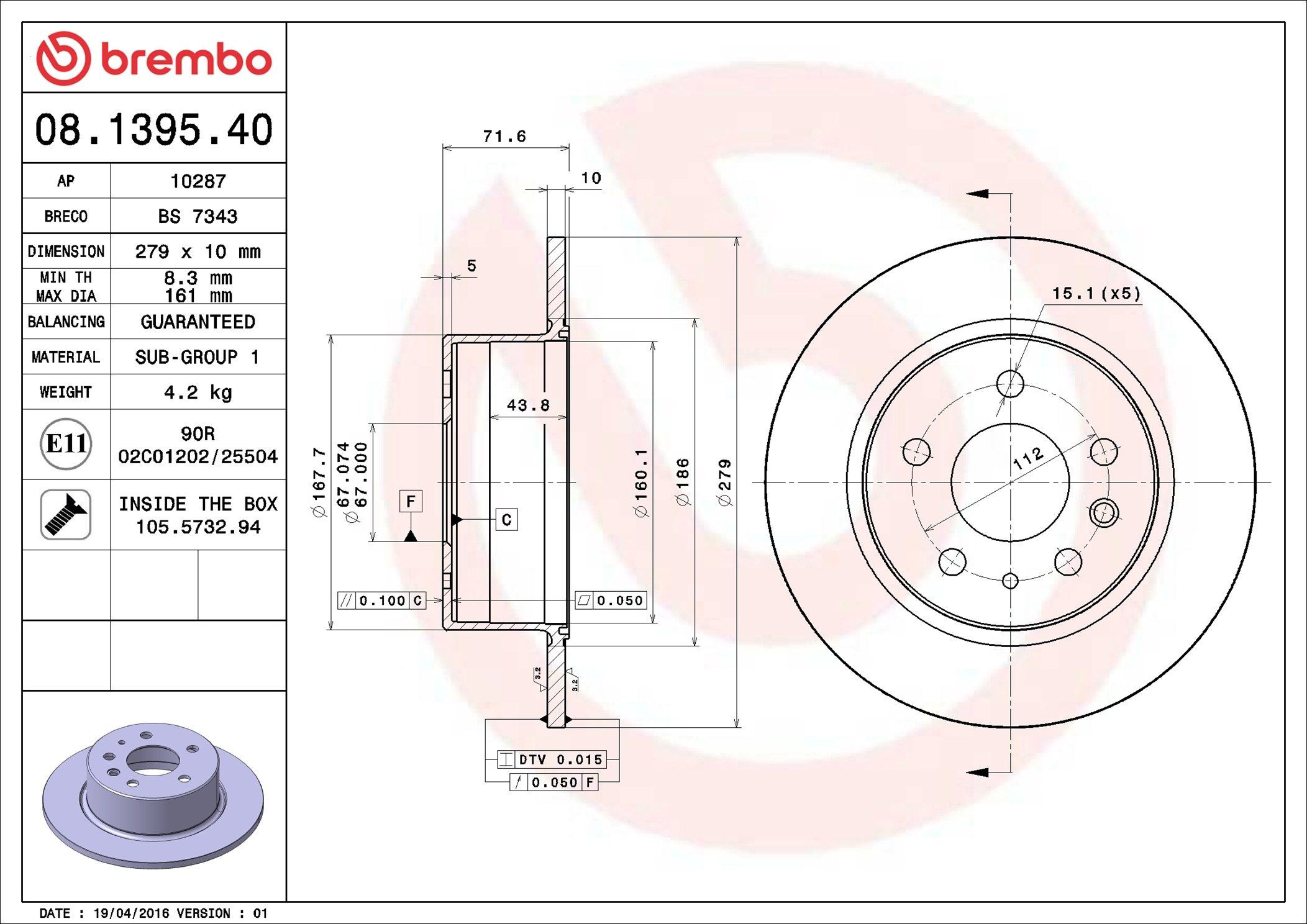 Frenos traseros Brembo 08139540