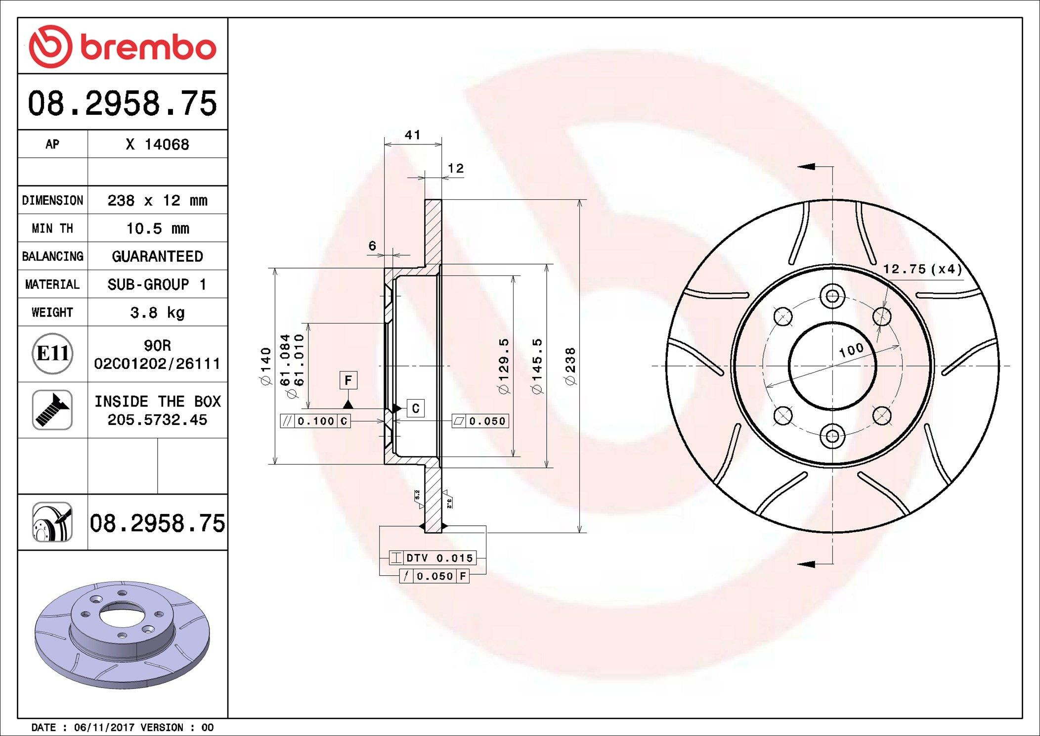 Frenos delanteros Brembo 08295875 precio, desde 19,35 EUR