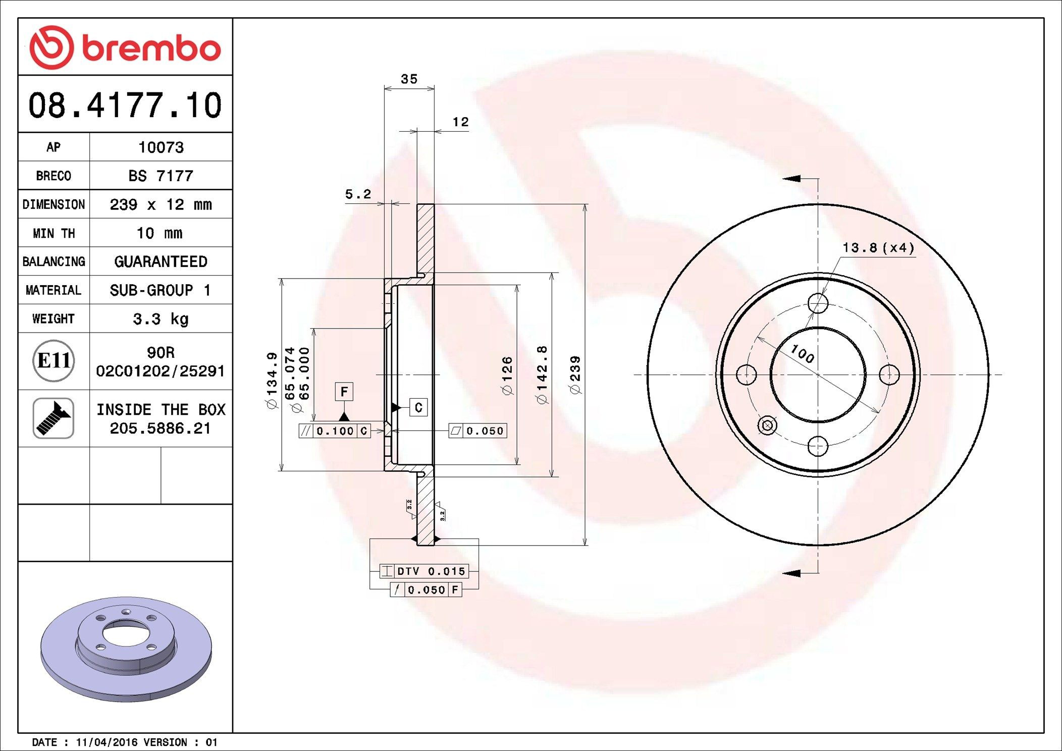 08417710 Brembo Discos