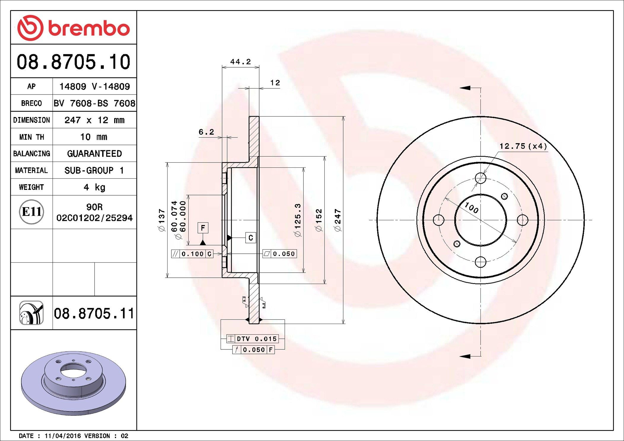 Frenos delanteros Brembo 08870511 precio, desde 33,44 EUR