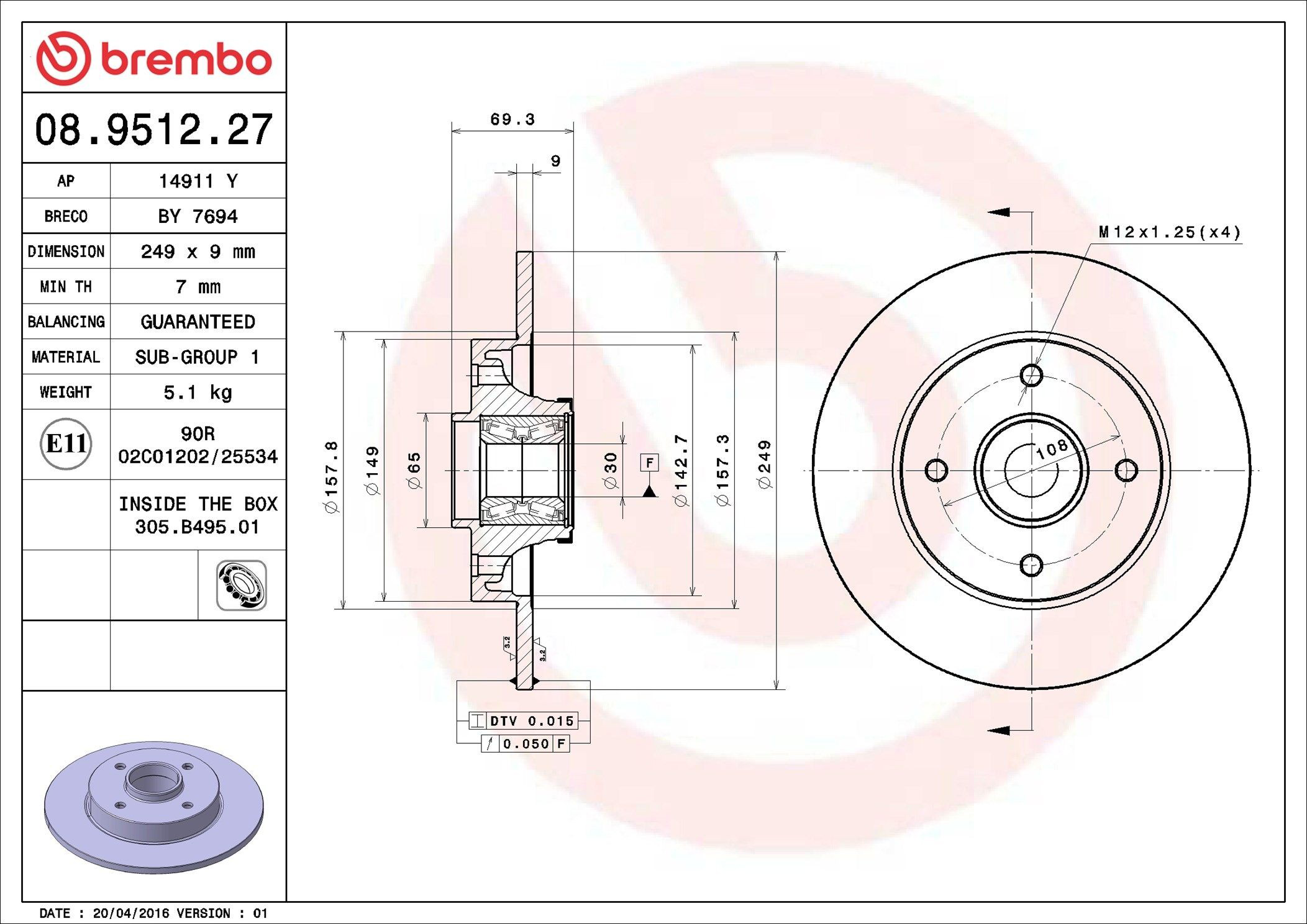 Frenos traseros Brembo 08951227