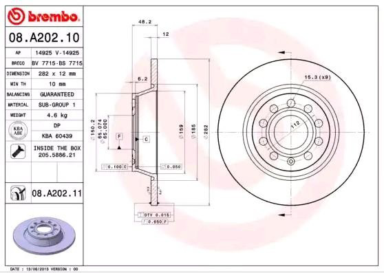 Comprar 08A20211 Brembo Disco de freno trasero