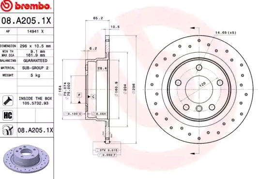 Frenos traseros Brembo 08A2051X