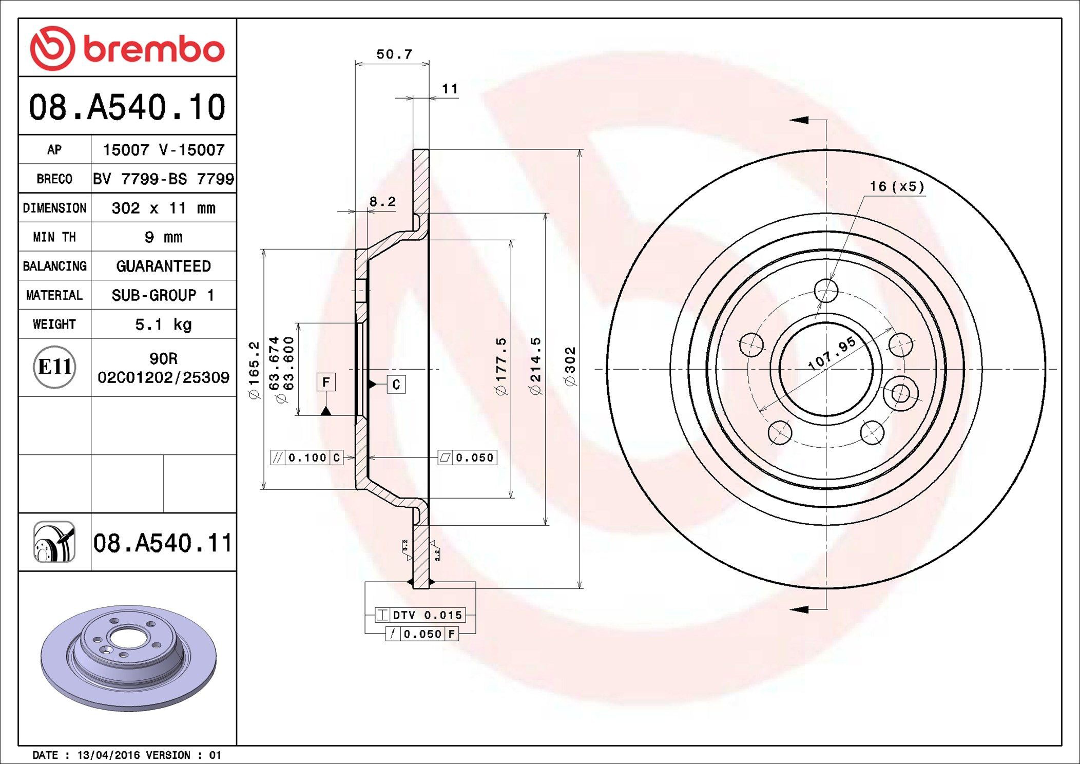Disco de freno trasero Brembo 08A54010 precio, desde 36,74 EUR