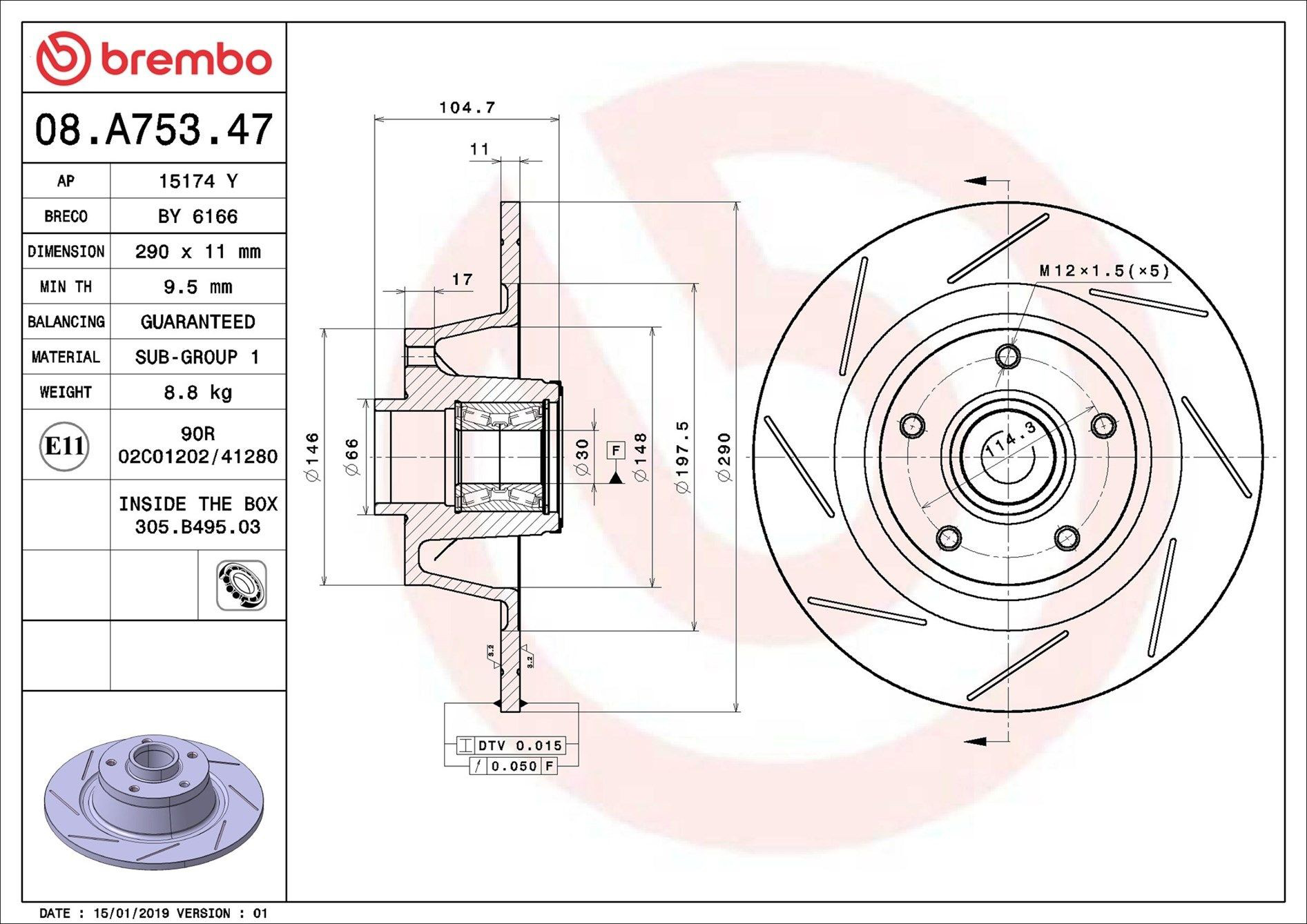 Disco de freno trasero Brembo 08A75347 precio, desde 176,52 EUR