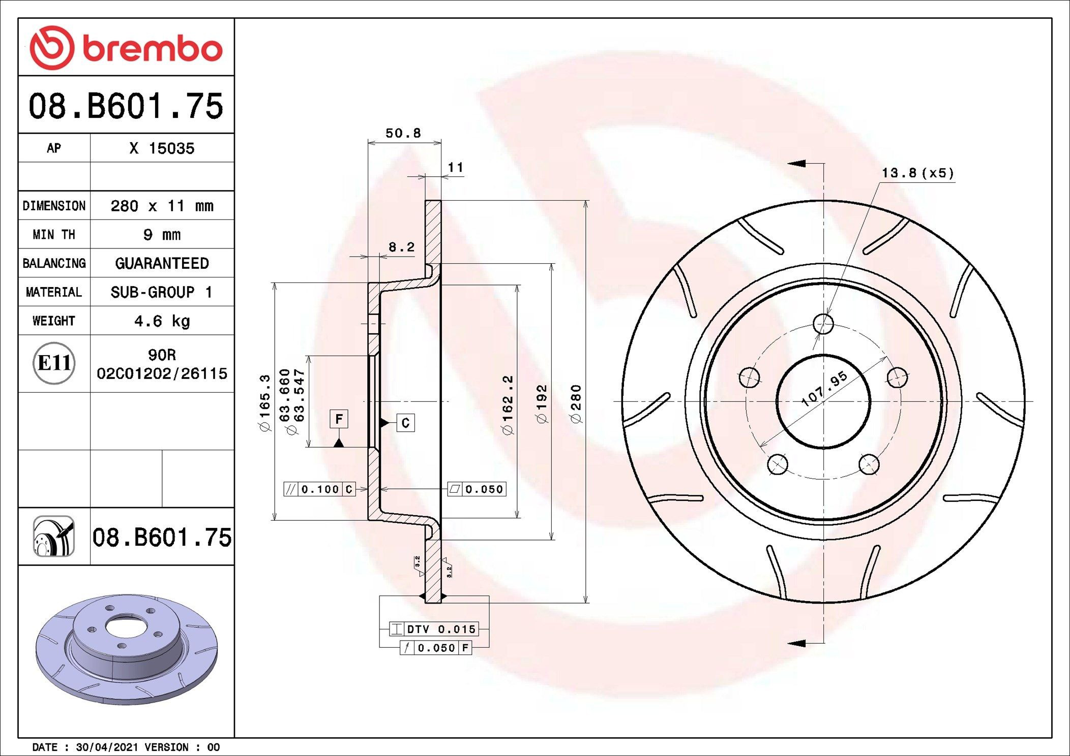Disco de freno trasero Brembo 08B60175 precio, desde 40,69 EUR