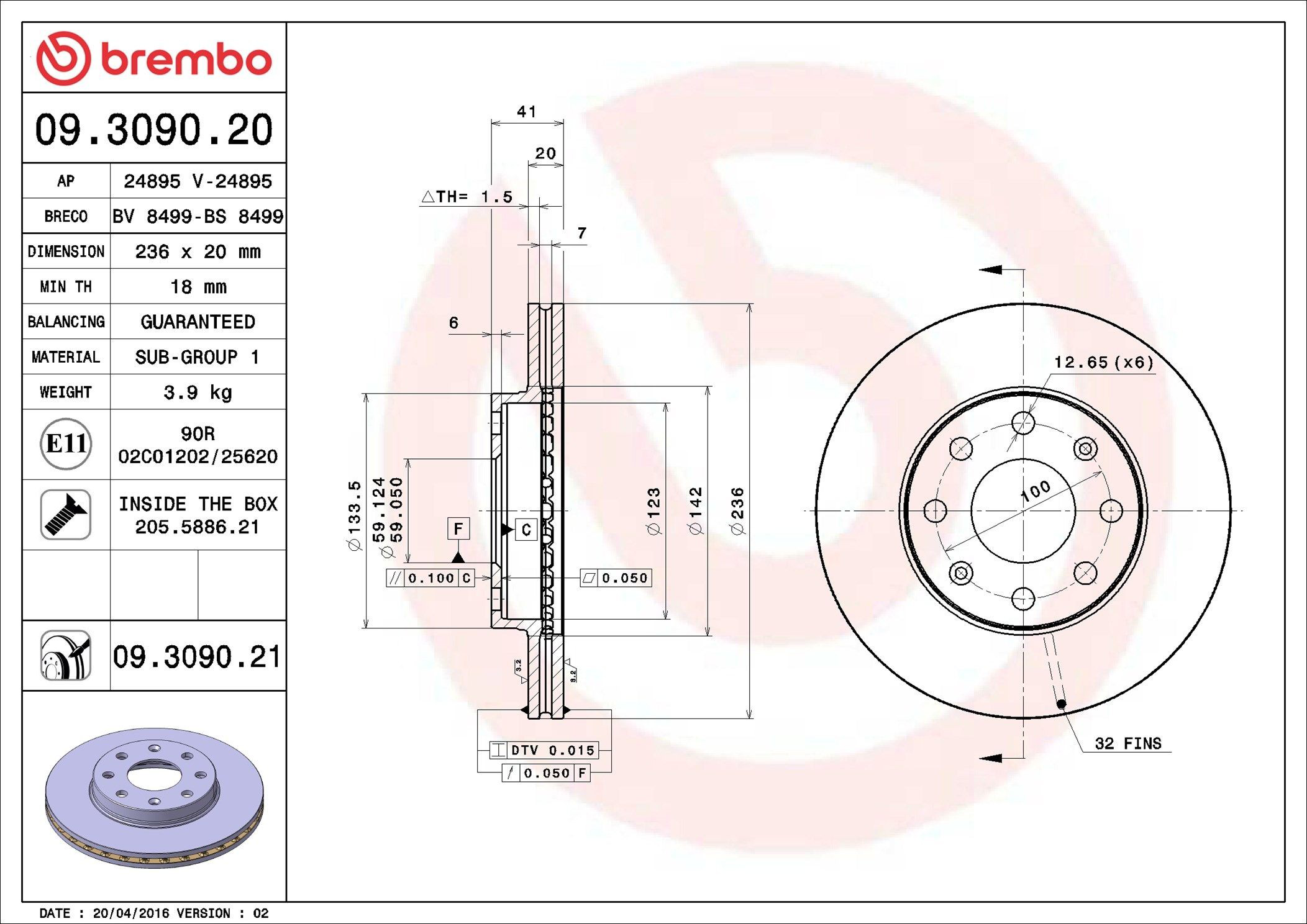 Frenos delanteros Brembo 09309020 precio, desde 26,54 EUR