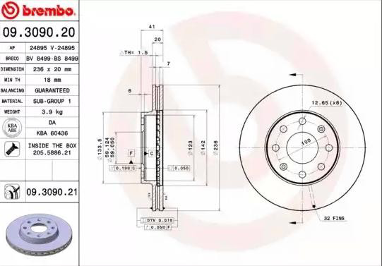 09309021 Brembo Discos