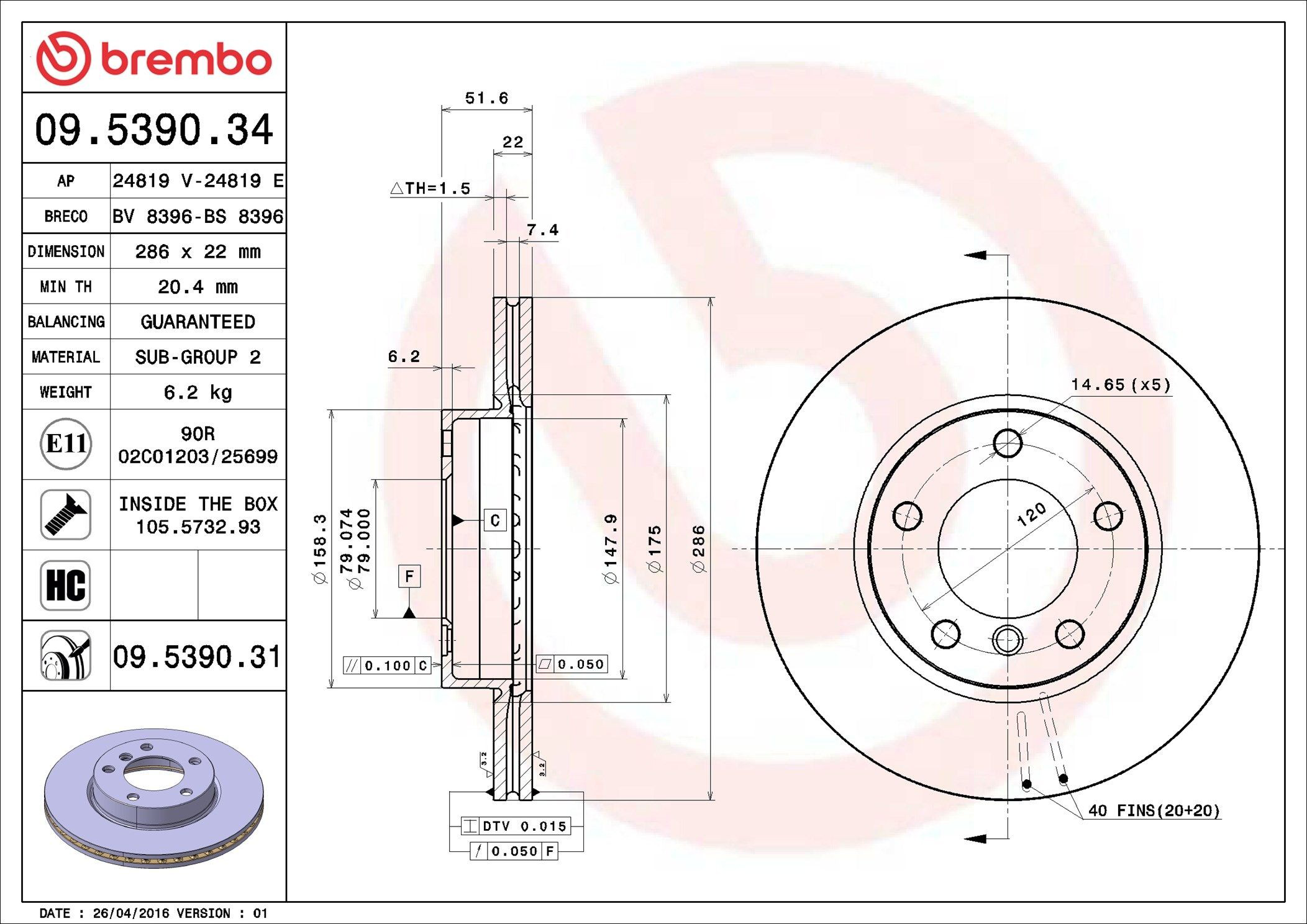 Frenos delanteros Brembo 09539031 precio, desde 36,78 EUR