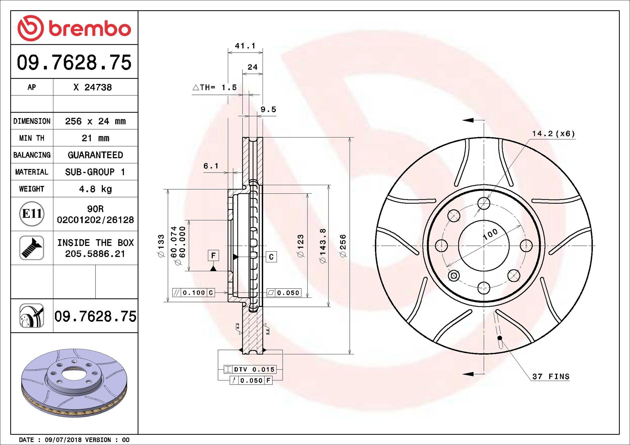 Frenos delanteros Brembo 09762875 precio, desde 29,42 EUR