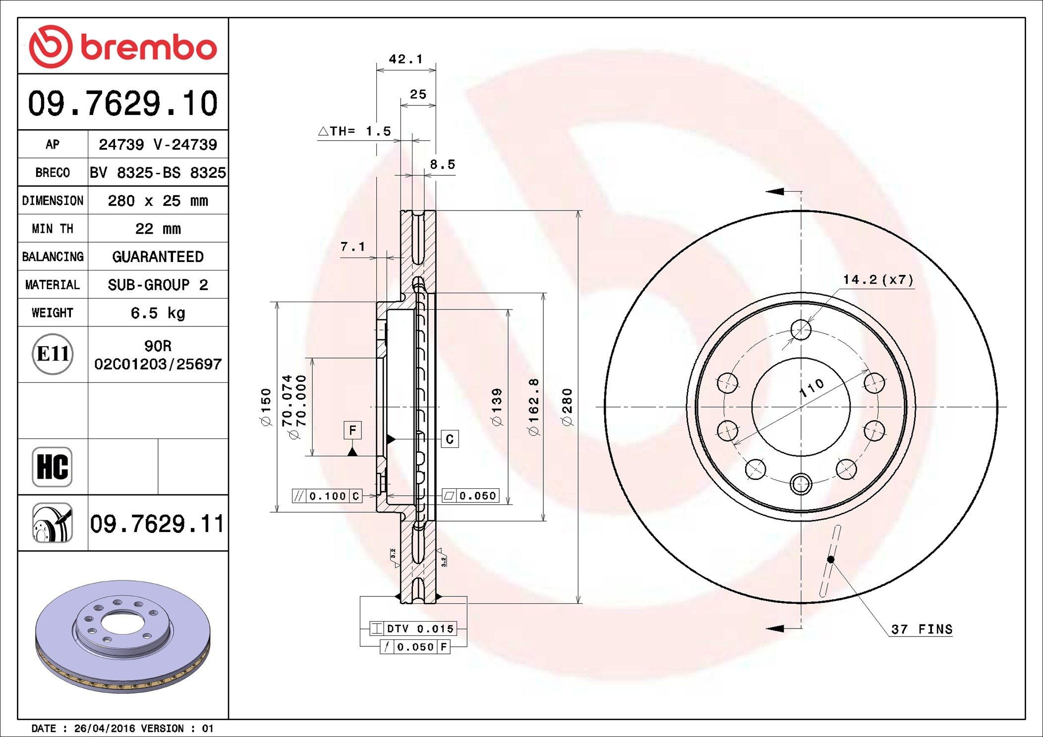 Frenos delanteros Brembo 09762911 precio, desde 32,91 EUR