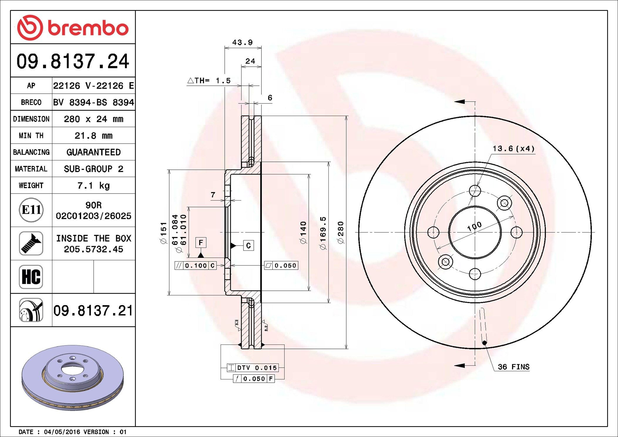 Frenos delanteros Brembo 09813721 precio, desde 40,18 EUR