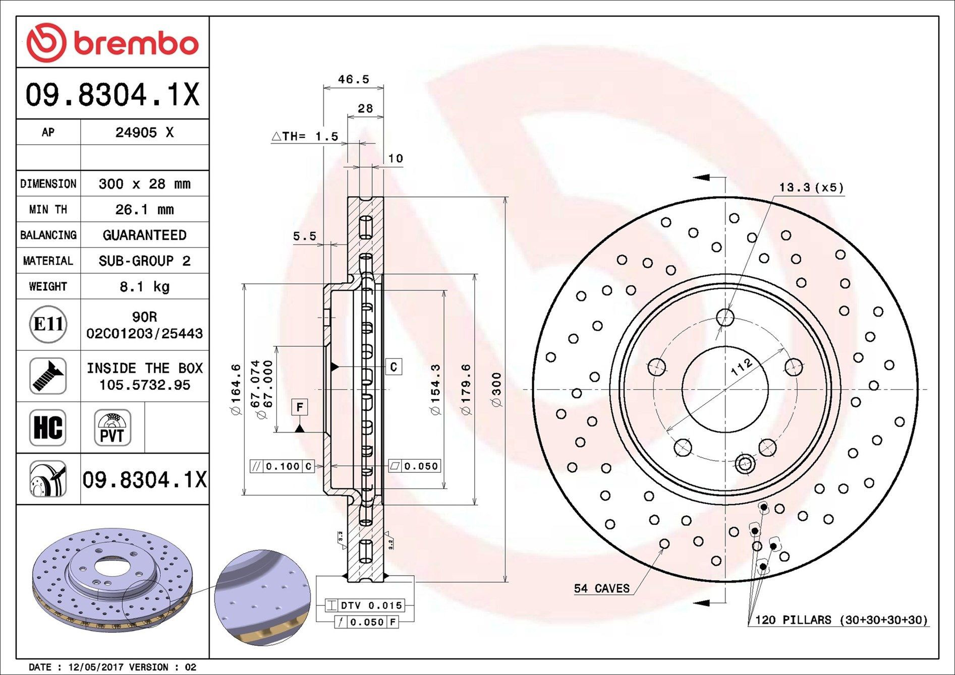 Frenos delanteros Brembo 0983041X precio, desde 51,42 EUR