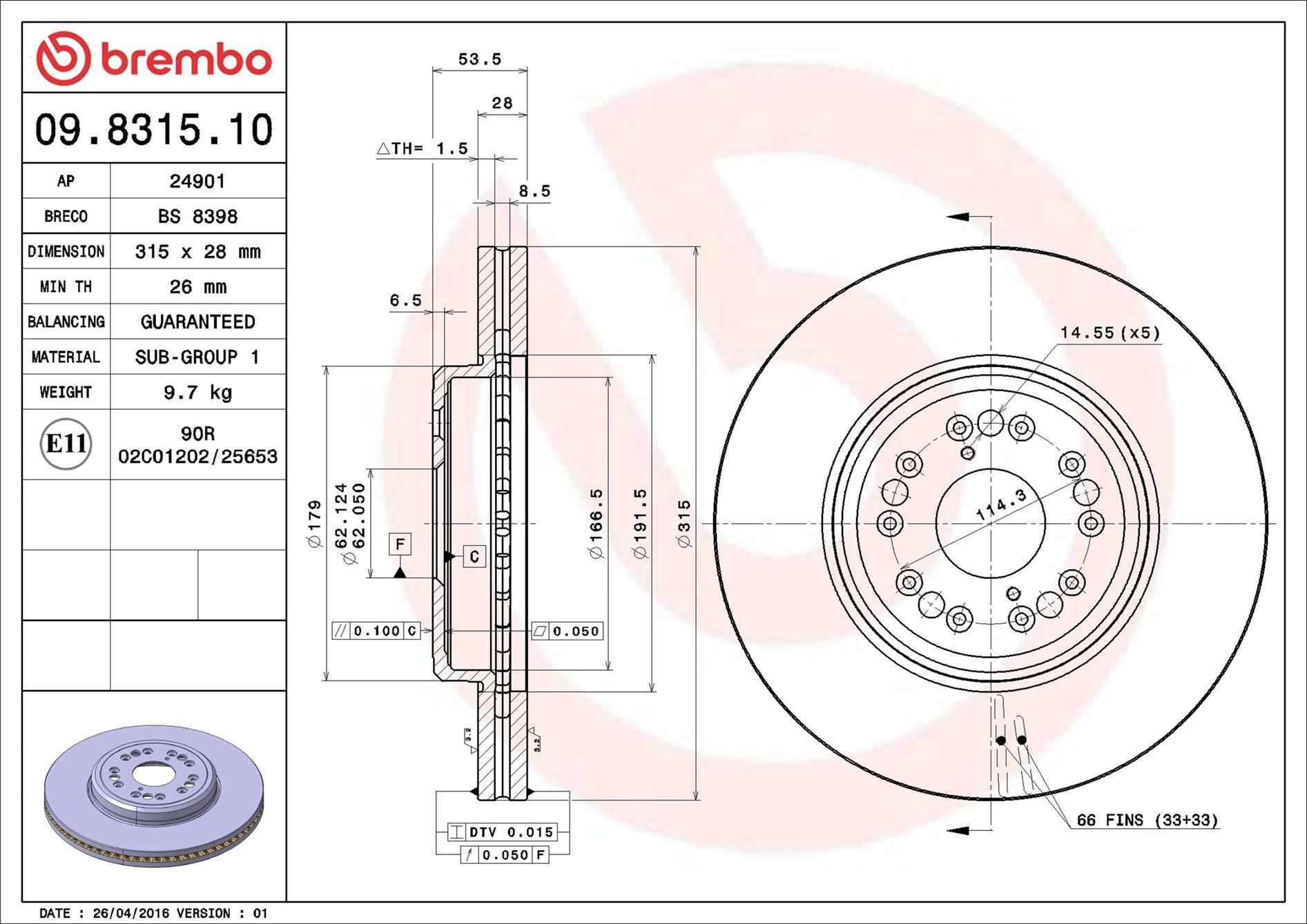 Frenos delanteros Brembo 09831510 precio, desde 79,24 EUR