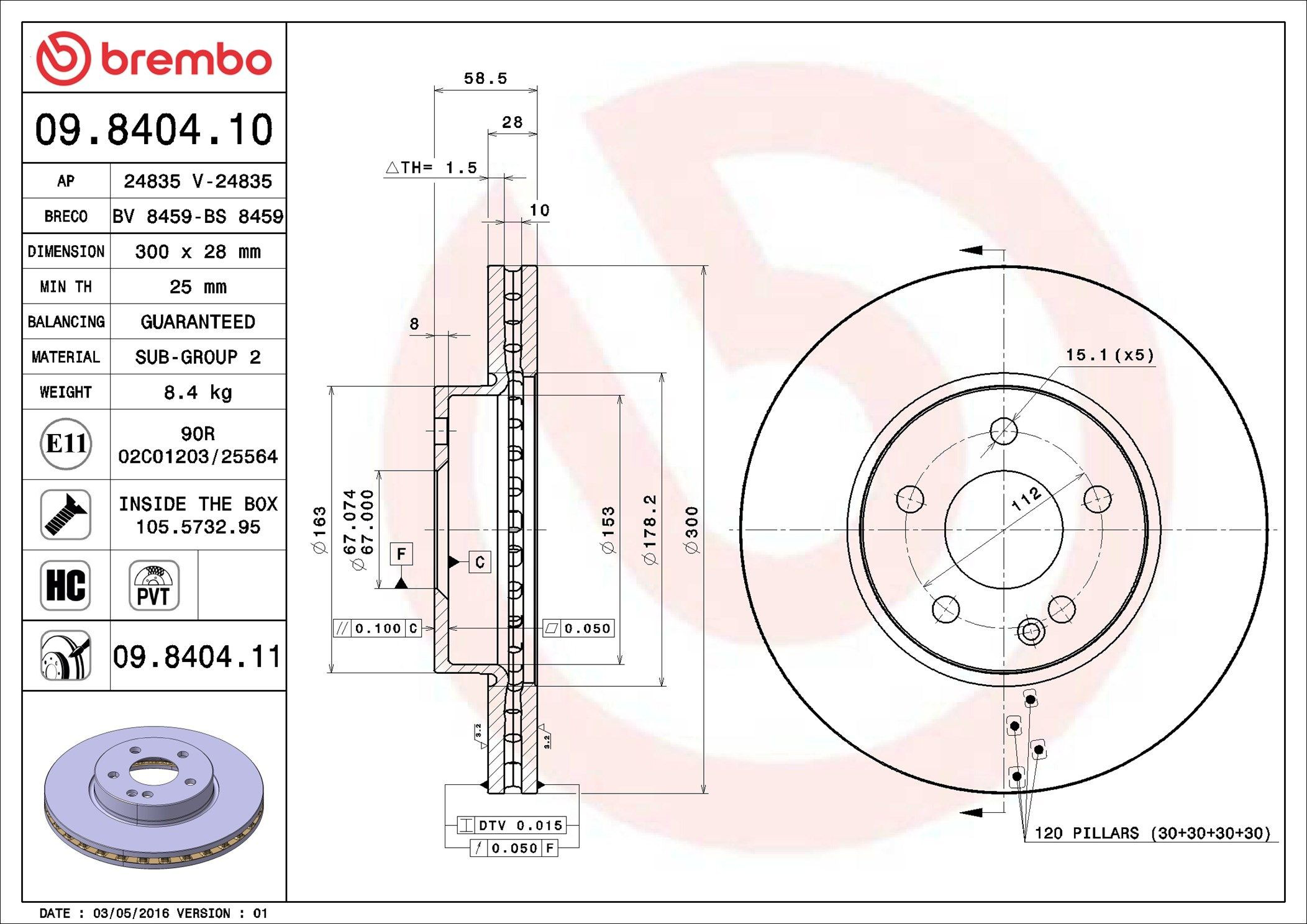 Frenos delanteros Brembo 09840411 precio, desde 42,85 EUR
