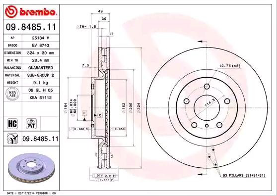 09848511 Brembo Discos